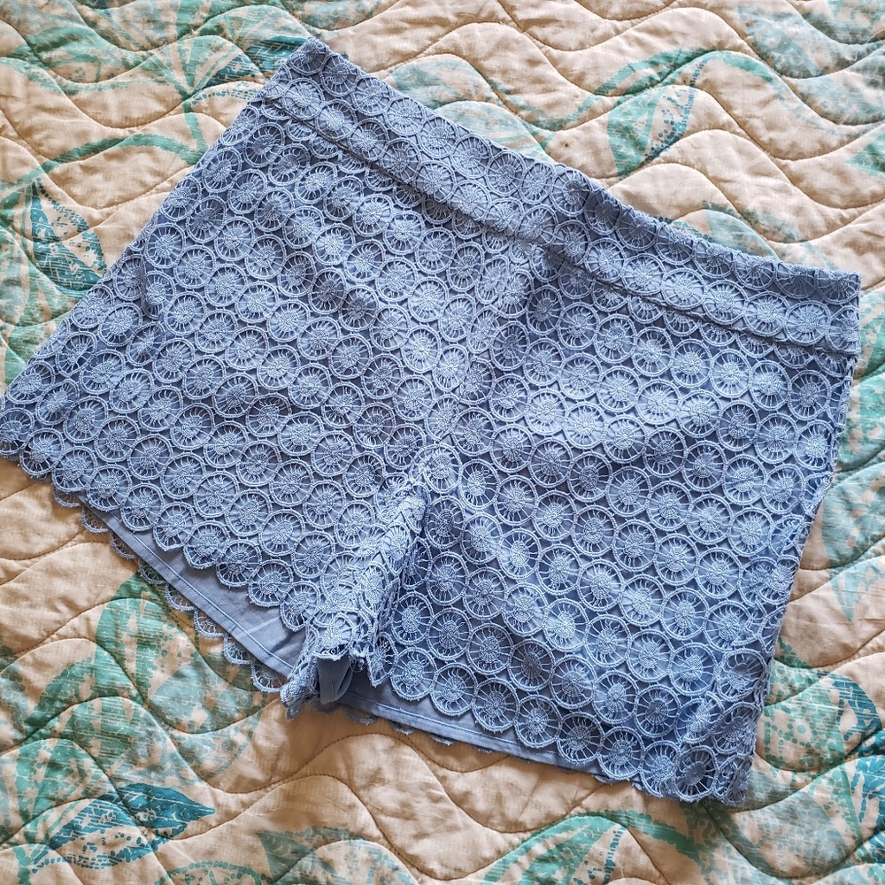 Loft blue lace shorts